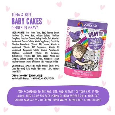 Show full view: BFF Tuna & Beef Baby Cakes Dinner in Gravy Wet Cat Food Pouches, 3-oz, case of 12 slide 6 of 13
