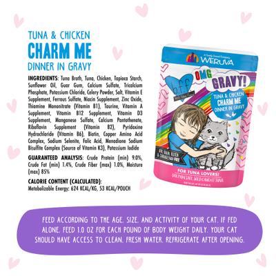Show full view: BFF Tuna & Chicken Charm Me Dinner in Gravy Wet Cat Food Pouches, 3-oz, case of 12 slide 6 of 13