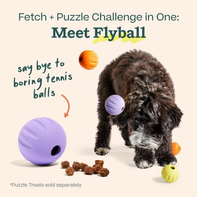 Show full view: Woof Flyball Fetch Ball & Fits Standard Launchers Interactive Dog Toy, Lavender, 1 count slide 3 of 9