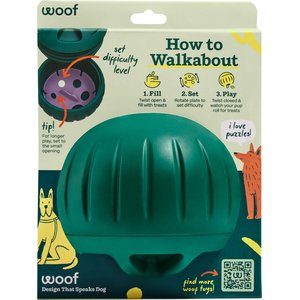 Woof Walkabout Dog Puzzle Toy & Slow-Feeder Kibble Dispenser, Green, Large