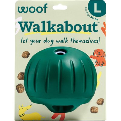 Woof Woof Walkabout Dog Puzzle Toy & Slow-Feeder Kibble Dispenser, Green, Large