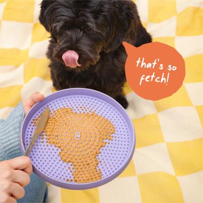 Show full view: Woof Fly N' Feed Flying Disc Dog Toy & Lick Mat for Enrichment, Lavender slide 9 of 10