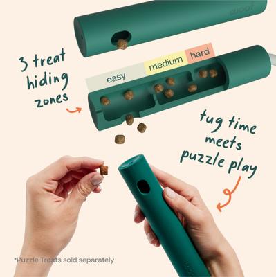 Show full view: Woof Nomchucks Dog Game Puzzle Enrichment Treat & Tug Toy, Green slide 4 of 9