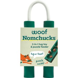 Woof Nomchucks Dog Game Puzzle Enrichment Treat & Tug Toy, Green
