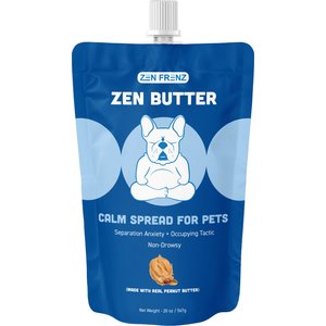 Zen Frenz Zen Butter Peanut Butter Spread Calming Supplement with Resealable Pouch for Pets, 20-oz