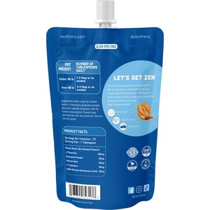Zen Frenz Zen Butter Peanut Butter Spread Calming Supplement with Resealable Pouch for Pets, 20-oz