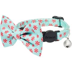 Frisco Peppermint Print Breakaway Cat Collar with Bell and Removable Bow