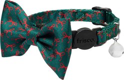 Frisco Bows Print Breakaway Cat Collar with Bell and Removable Bow, 8 to 12-in neck, 3/8-in wide