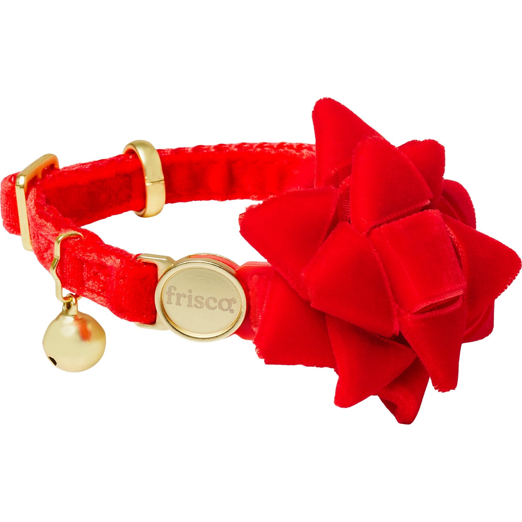 Frisco Cat Collar with Bell and Removable Gift Bow, 8 to 12-in neck, 3/8-in wide