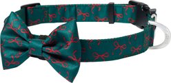 Frisco Bows Print Dog Collar with Removable Bow, L/XL: 18 to 26-in neck, 1-in wide