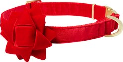 Frisco Velvet Dog Collar with Removable Gift Bow, L/XL: 18 to 26-in neck, 1-in wide