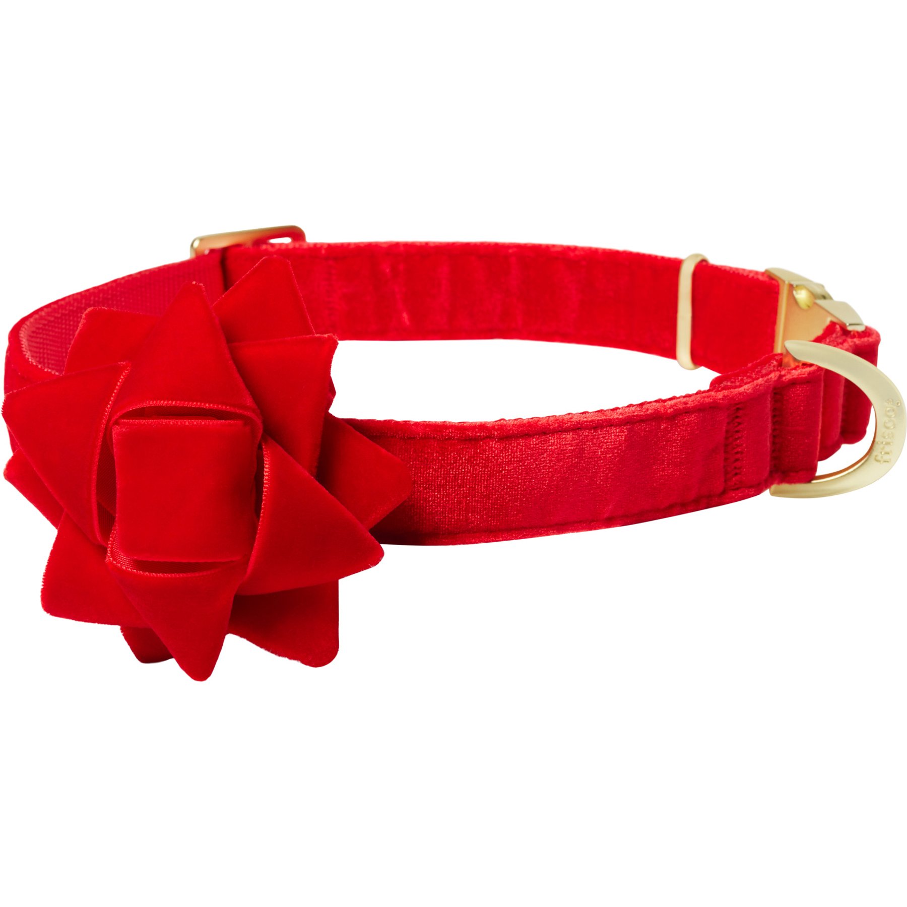 Frisco Holiday Velvet Dog Collar with Removable Gift Bow, L/XL: 18 to 26-in neck, 1-in wide