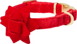 Frisco Velvet Dog Collar with Removable Gift Bow, XS: 8 to 12-in neck, 5/8-in wide