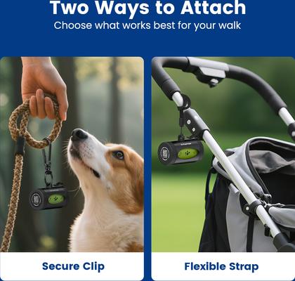 Show full view: Pawview Leash Attachment Smart Holder Dog Poop Bag Dispenser with Bags, Carabiner Clip & Swivel Hook Design, 105 count, Lavender Scent, Black slide 4 of 12