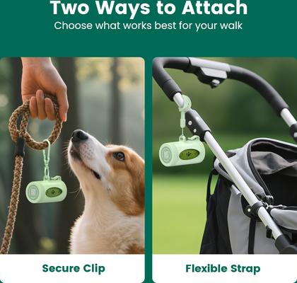 Show full view: Pawview Leash Attachment Smart Holder Dog Poop Bag Dispenser with Bags, Carabiner Clip & Swivel Hook Design, 105 count, Lavender Scent, Green slide 4 of 12