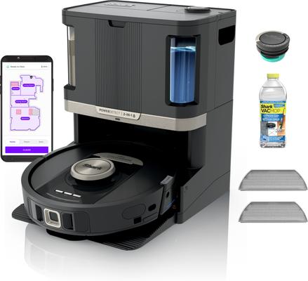 Show full view: Shark Power Detect 2-in-1 RV2820ZE Robot Vacuum & Mop with Never Touch Pro Base, Black, 12-oz slide 2 of 9