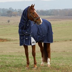 WeatherBeeta ComFiTec Ultra Detach-A-Neck 220G Horse Turnout, Navy, 81-in