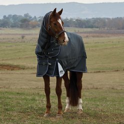 WeatherBeeta ComFiTec Ultra Detach-A-Neck 220G Horse Turnout, Charcoal, 75-in