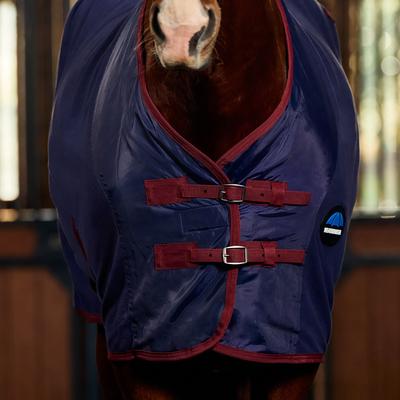 Show full view: WeatherBeeta Anti-Static Fleece Standard Neck Horse Cooler, Navy/Burgundy, 84-in slide 2 of 5