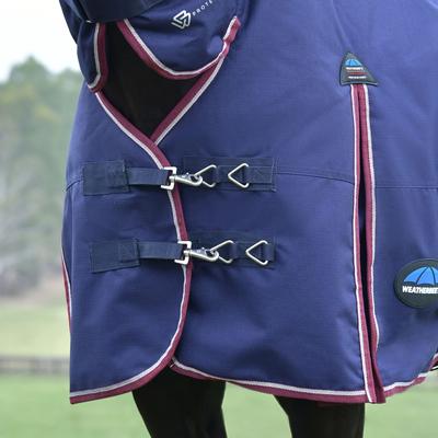 Show full view: WeatherBeeta ComFiTec Essential Combo Neck 220G Horse Turnout, Navy/Burgundy, 87-in slide 3 of 9