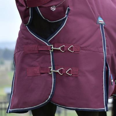Show full view: WeatherBeeta ComFiTec Essential Combo Neck 220G Horse Turnout, Burgundy/Navy, 72-in slide 2 of 9