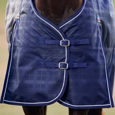 Show full view: WeatherBeeta ComFiTec Prelim Standard Neck 220G Horse Turnout, Navy Embossed Plaid, 69-in slide 3 of 9