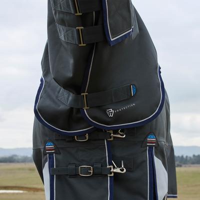 Show full view: WeatherBeeta ComFiTec Ultra Detach-A-Neck 220G Horse Turnout, Charcoal, 75-in slide 4 of 10