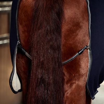 Show full view: WeatherBeeta Sherpa Fleece Standard Neck Horse Cooler, Navy/Charcoal, 75-in slide 5 of 6