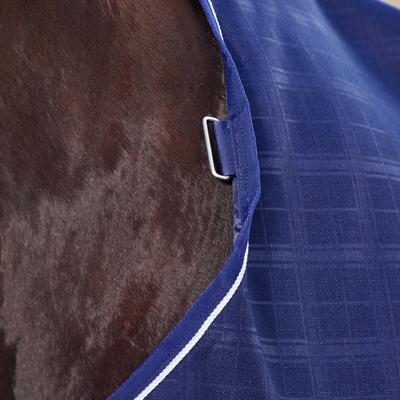 Show full view: WeatherBeeta ComFiTec Prelim Standard Neck 220G Horse Turnout, Navy Embossed Plaid, 69-in slide 5 of 9
