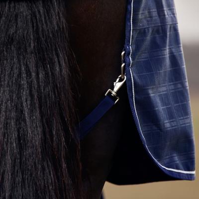 Show full view: WeatherBeeta ComFiTec Prelim Standard Neck 220G Horse Turnout, Navy Embossed Plaid, 69-in slide 7 of 9