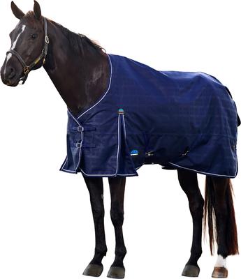 Show full view: WeatherBeeta ComFiTec Prelim Standard Neck 220G Horse Turnout, Navy Embossed Plaid, 69-in slide 9 of 9