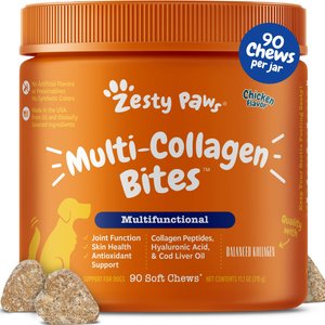 Zesty Paws Multi-Collagen Bites Chicken Flavored Soft Chews Multivitamin for Dogs, 90 count