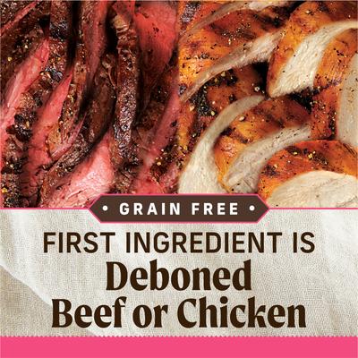 Show full view: Merrick Lil’ Plates Dinner Duos Itsy Bitsy Beef Stew & Petite Pot Pie Variety Pack Grain-Free Wet Dog Food, 3.5-oz tub, case of 12 slide 4 of 11