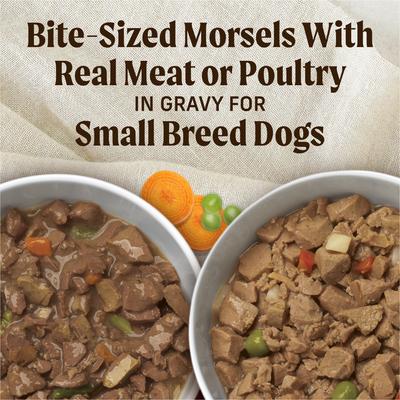 Show full view: Merrick Lil’ Plates Dinner Duos Itsy Bitsy Beef Stew & Petite Pot Pie Variety Pack Grain-Free Wet Dog Food, 3.5-oz tub, case of 12 slide 3 of 11