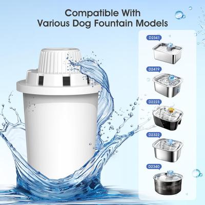Show full view: LESOTC Compatible with D2341/D2340/D2223/D2419 Models Dog Water Fountain Replacement Filters, 4 count slide 5 of 7
