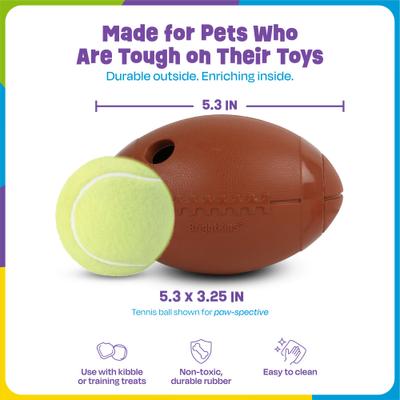 Show full view: Brightkins Football Treat Dispensing Dog Toy, Multi Color, 8.19 x 5.24 x 3.46-in slide 3 of 9