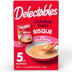 Hartz Delectables Lickable Treat Bisque Tuna & Chicken Lickable Cat Treats, 1.4-oz, 5 Count