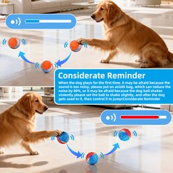 Casfuy Durable Motion Activated 2 Speed Interactive Ball Dog Toy with Remote & LED Light & Ball Cover, Blue slide 2 of 8