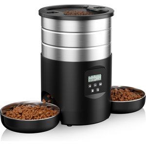 Casfuy Stainless Steel Automatic Dog & Cat Feeder with 10s Voice Recorder, 5-L