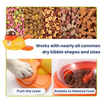 Show full view: PawsPik Happy Duck Interactive Dog Treat Dispenser Toy, Small, Yellow slide 3 of 11