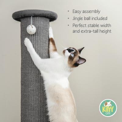 Show full view: Kitty City Sisal Mat Cat Scratcher with Perch, Gray slide 7 of 11