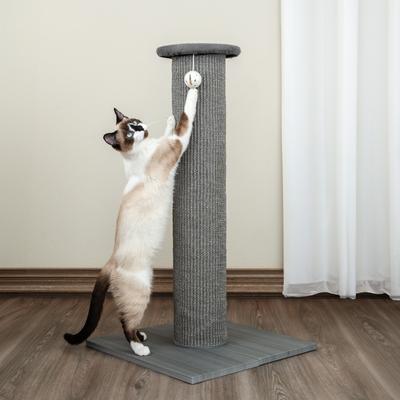 Show full view: Kitty City Sisal Mat Cat Scratcher with Perch, Gray slide 5 of 11