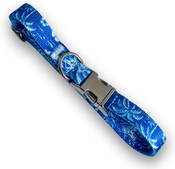 Tommy Bahama Pet Nylon Dog Collar & Leash Set, Palace Blue, Large: 18 to 28-in neck, 1-in wide
