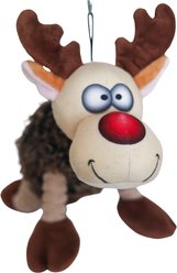 SteelDog USA Christmas Holiday Ruffian Reindeer Crinkle Plush Dog Toy