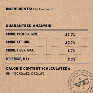 Vital Essentials Chicken Hearts Single Ingredient Freeze-Dried Dog Treats, 1.9-oz bag