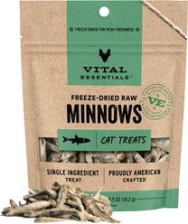 Vital Essentials Minnows Grain-Free Freeze-Dried Raw Cat Treats, 0.5-oz bag