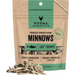 Vital Essentials Minnows Grain-Free Freeze-Dried Raw Cat Treats, 0.5-oz bag