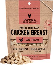 Vital Essentials Chicken Breast Freeze-Dried Raw Cat Treats, 1-oz bag