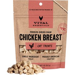 Vital Essentials Chicken Breast Freeze-Dried Raw Cat Treats, 1-oz bag