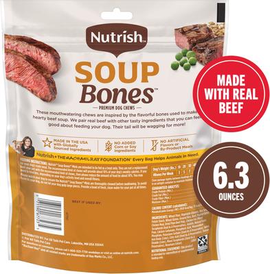 Show full view: Nutrish Soup Bones Minis Chews with Real Beef & Barleys Dog Treats, 6.3-oz pouch (Rachael Ray) slide 3 of 11